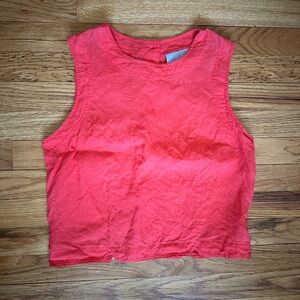 Coral 100% Ramie Sleeveless Top